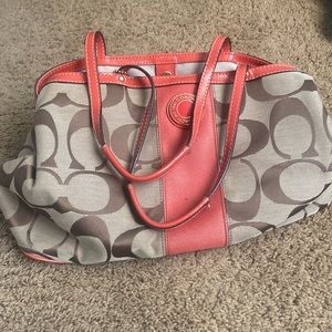 Coach F19190 signature stripe carryall. Slightly used . Great color!